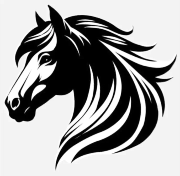 Emblem-Pferd/Weiß