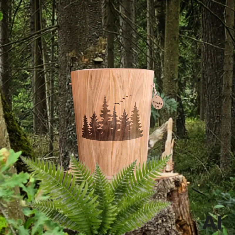 Holz Urne - Kirsche- Wald 01